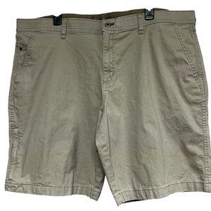 Weatherproof Men’s Khaki Chino Flat Front Shorts Size 42 With Security Pocket